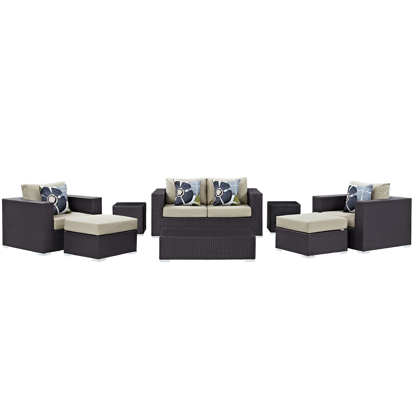 Convene 8 Piece Outdoor Patio Sofa Set By Modway - EEI-2352 | Outdoor Sofas, Loveseats & Sectionals