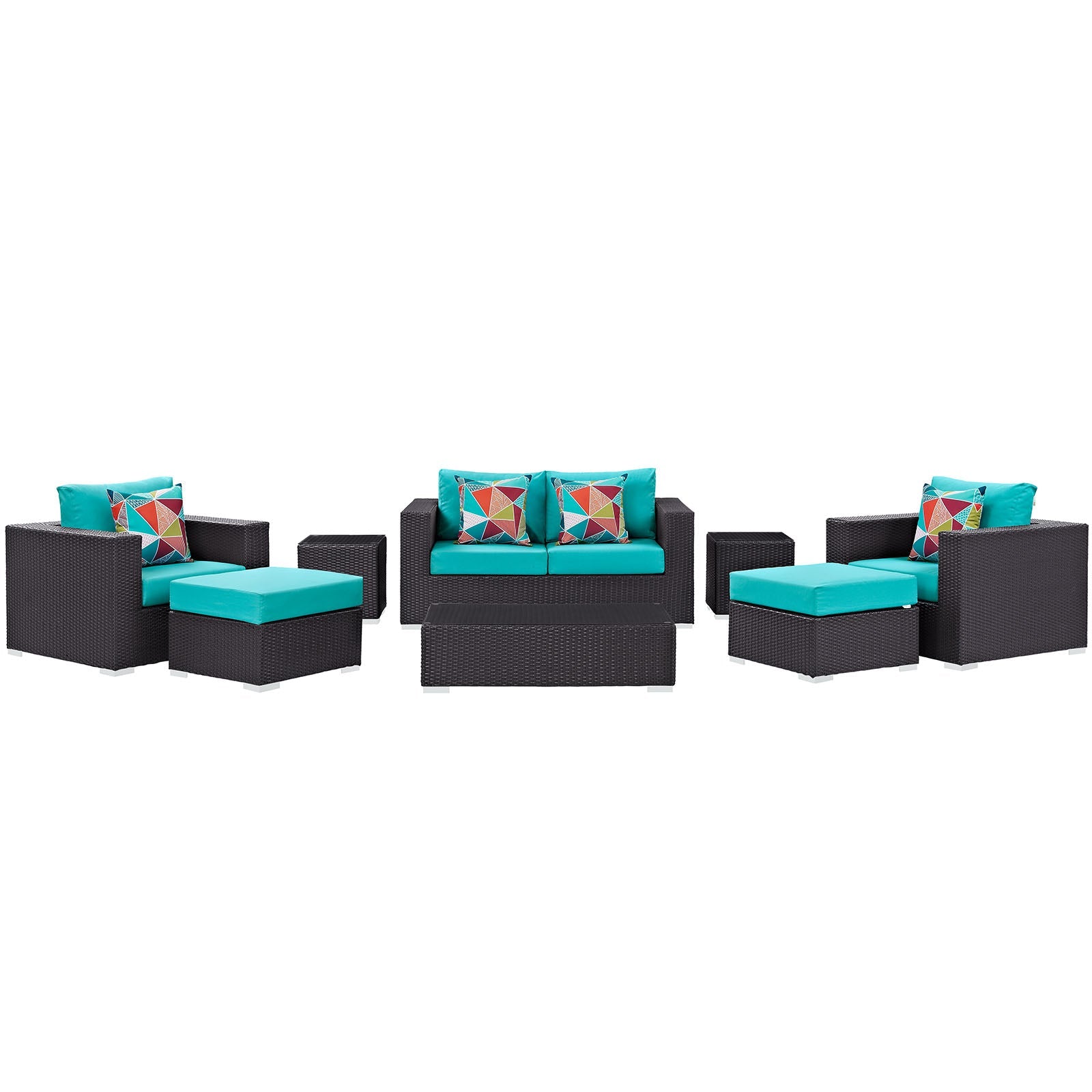 Convene 8 Piece Outdoor Patio Sofa Set By Modway - EEI-2352 | Outdoor Sofas, Loveseats & Sectionals - 5
