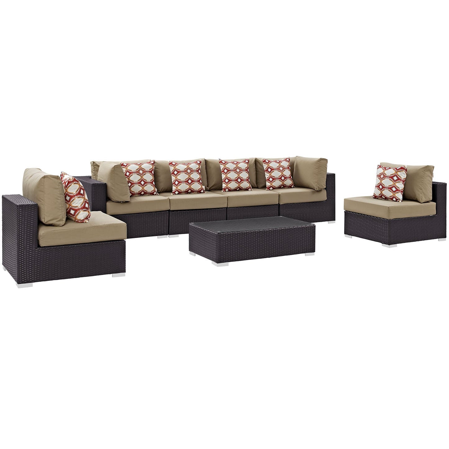 Modway Convene 7 Piece Outdoor Patio Sectional Set - EEI-2357 | Outdoor Sofas, Loveseats & Sectionals | 