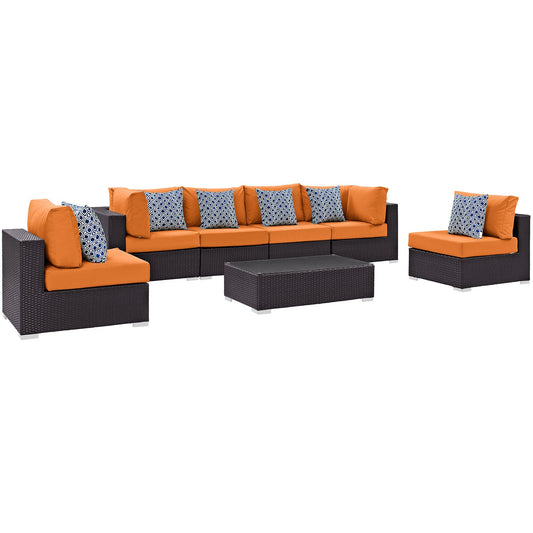 Modway Convene 7 Piece Outdoor Patio Sectional Set - EEI-2357 | Outdoor Sofas, Loveseats & Sectionals | 
