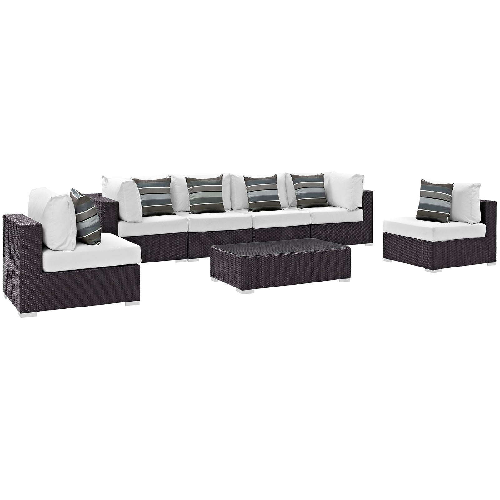 Modway Convene 7 Piece Outdoor Patio Sectional Set - EEI-2357 | Outdoor Sofas, Loveseats & Sectionals | 