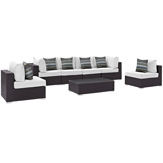 Modway Convene 7 Piece Outdoor Patio Sectional Set - EEI-2357 | Outdoor Sofas, Loveseats & Sectionals | 