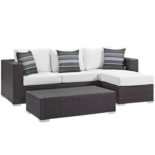 Modway Convene 3 Piece Outdoor Patio Sofa Set | Outdoor Sofas, Loveseats & Sectionals | 