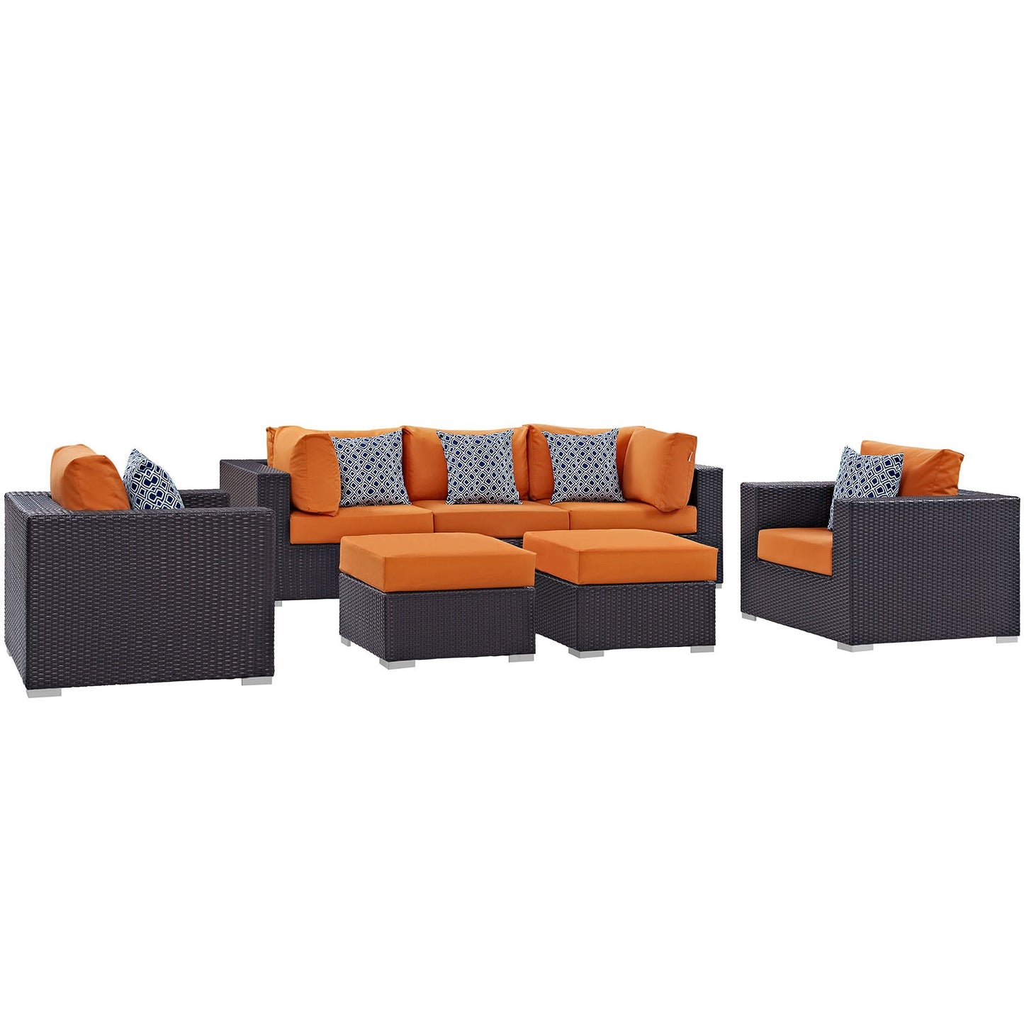 Convene 7 Piece Outdoor Patio Sectional Set By Modway - EEI-2365 | Outdoor Sofas, Loveseats & Sectionals - 3