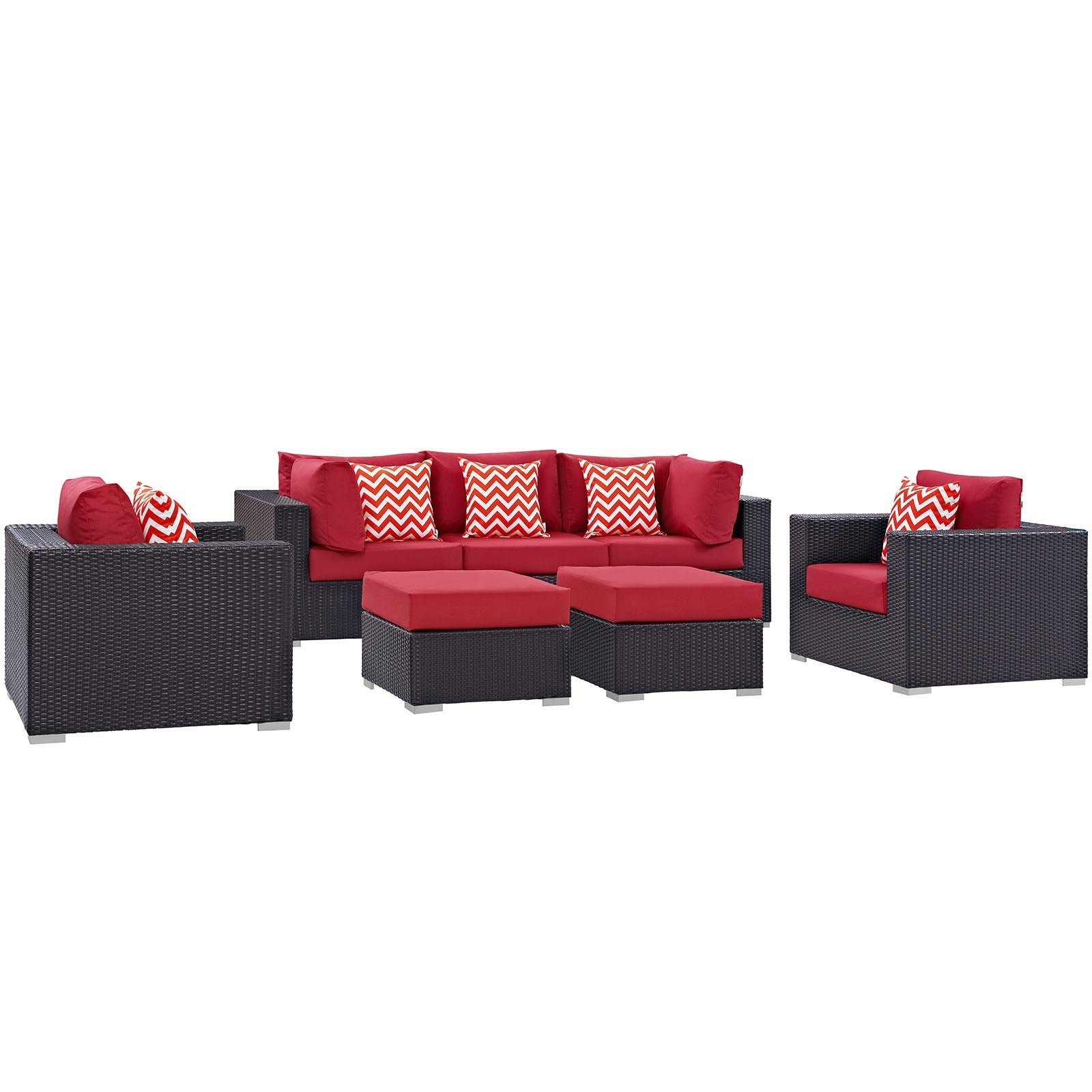 Convene 7 Piece Outdoor Patio Sectional Set By Modway - EEI-2365 | Outdoor Sofas, Loveseats & Sectionals - 4