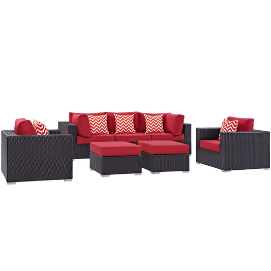 Convene 7 Piece Outdoor Patio Sectional Set By Modway - EEI-2365 | Outdoor Sofas, Loveseats & Sectionals - 4