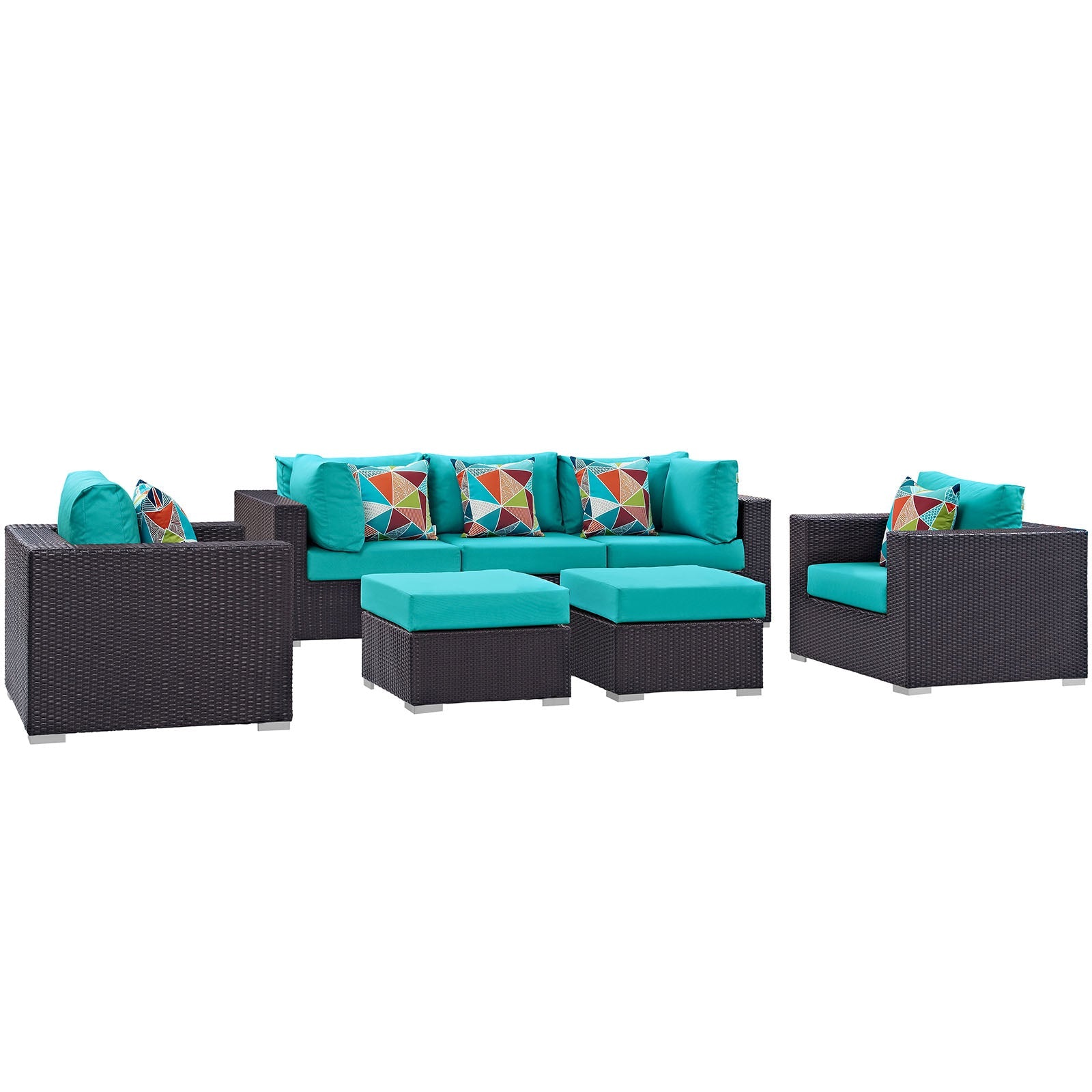 Convene 7 Piece Outdoor Patio Sectional Set By Modway - EEI-2365 | Outdoor Sofas, Loveseats & Sectionals - 5
