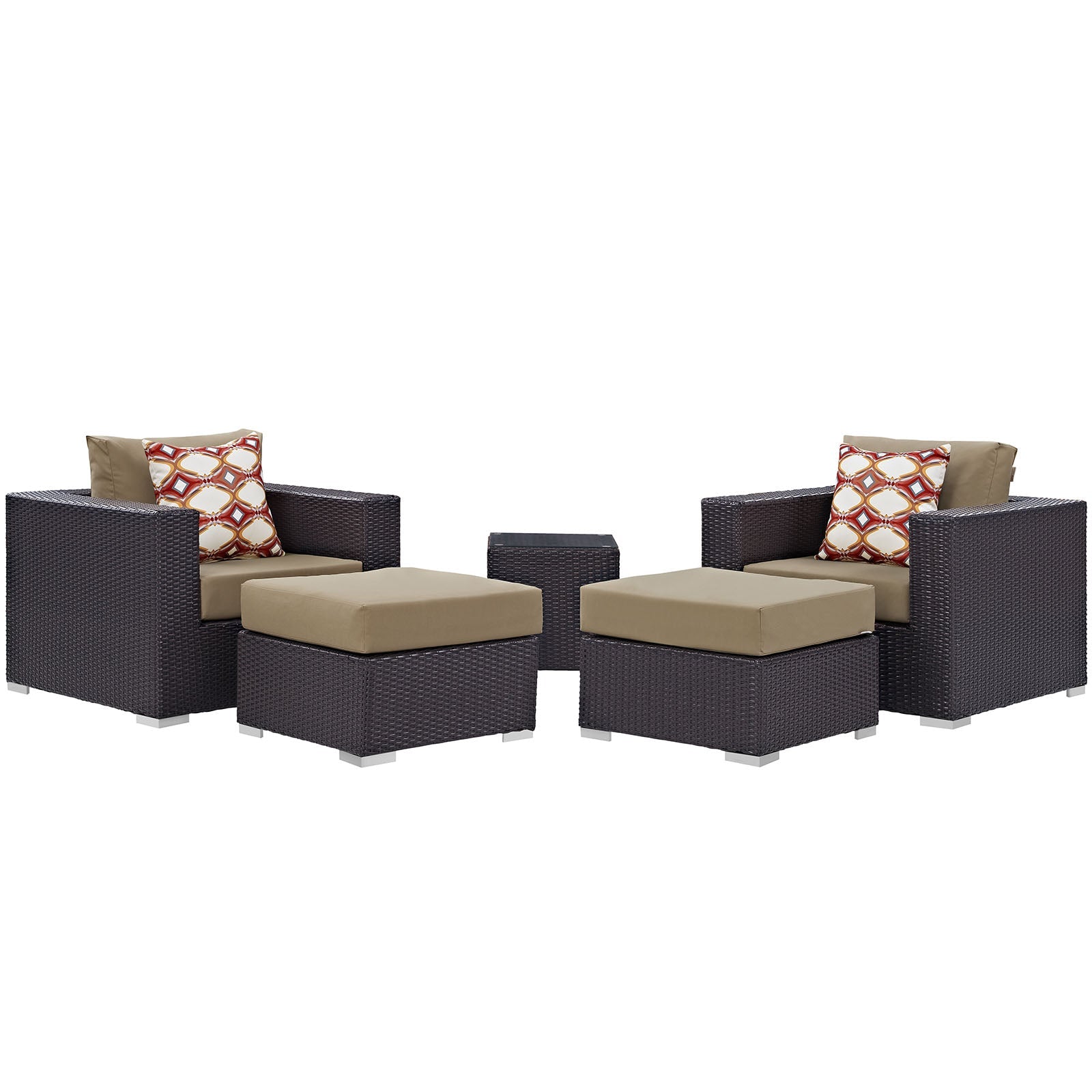 Convene 5 Piece Outdoor Patio Sectional Set By Modway - EEI-2366 | Outdoor Sofas, Loveseats & Sectionals - 2