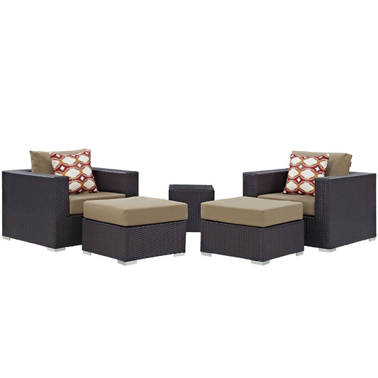 Convene 5 Piece Outdoor Patio Sectional Set By Modway - EEI-2366 | Outdoor Sofas, Loveseats & Sectionals - 2