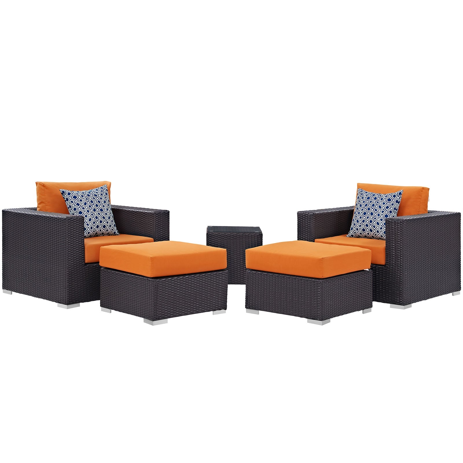 Convene 5 Piece Outdoor Patio Sectional Set By Modway - EEI-2366 | Outdoor Sofas, Loveseats & Sectionals - 3