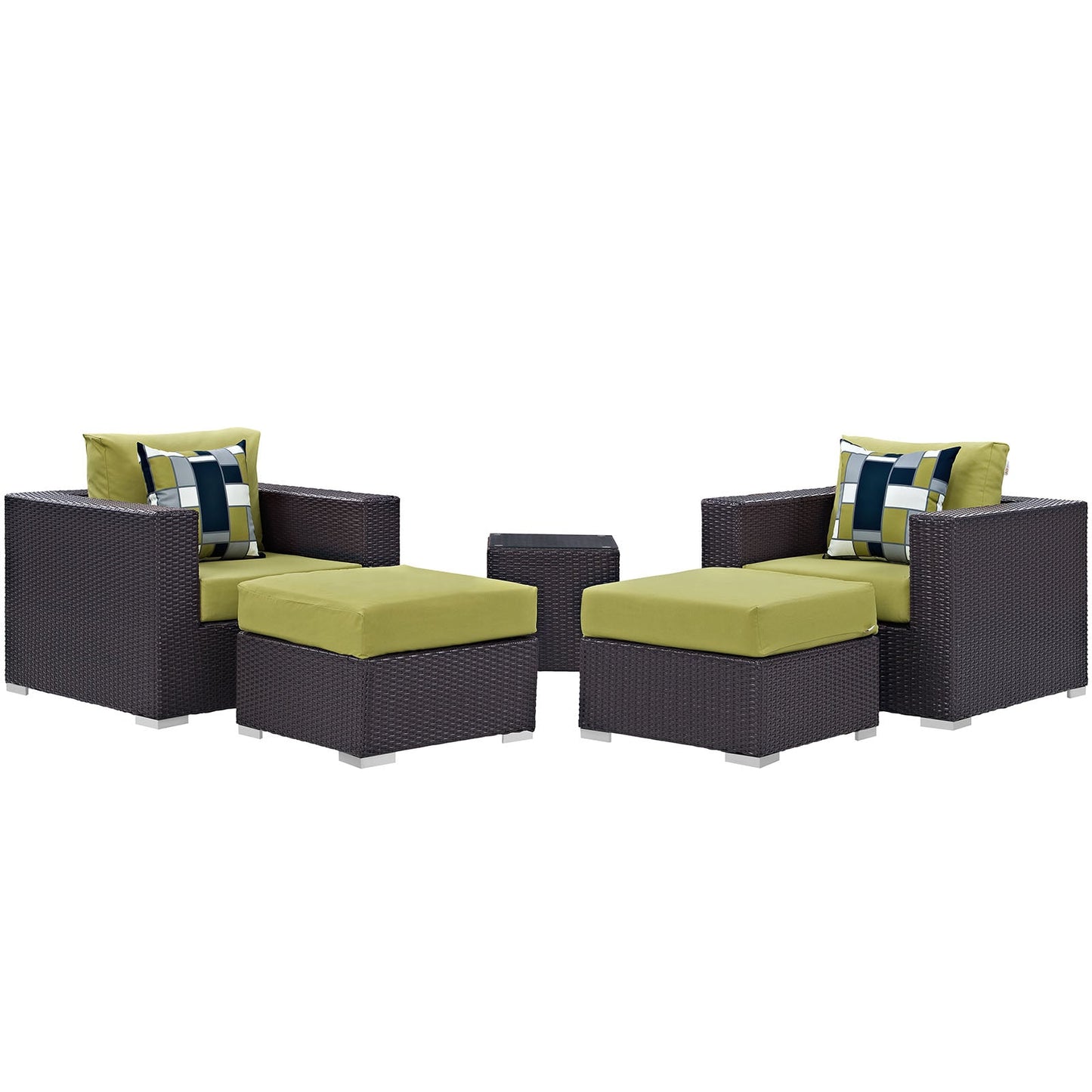 Convene 5 Piece Outdoor Patio Sectional Set By Modway - EEI-2366 | Outdoor Sofas, Loveseats & Sectionals - 4