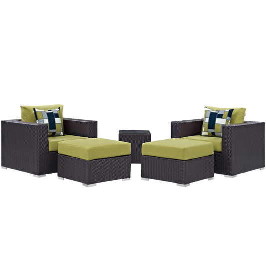Convene 5 Piece Outdoor Patio Sectional Set By Modway - EEI-2366 | Outdoor Sofas, Loveseats & Sectionals - 4