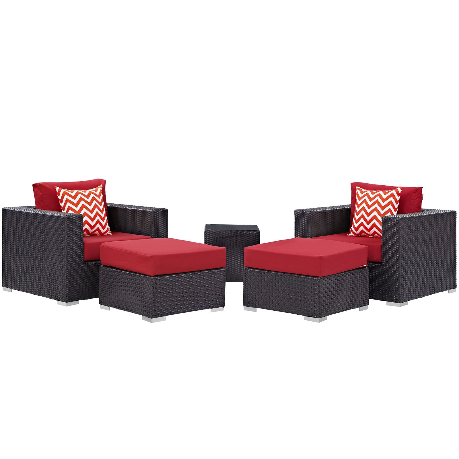 Convene 5 Piece Outdoor Patio Sectional Set By Modway - EEI-2366 | Outdoor Sofas, Loveseats & Sectionals - 5
