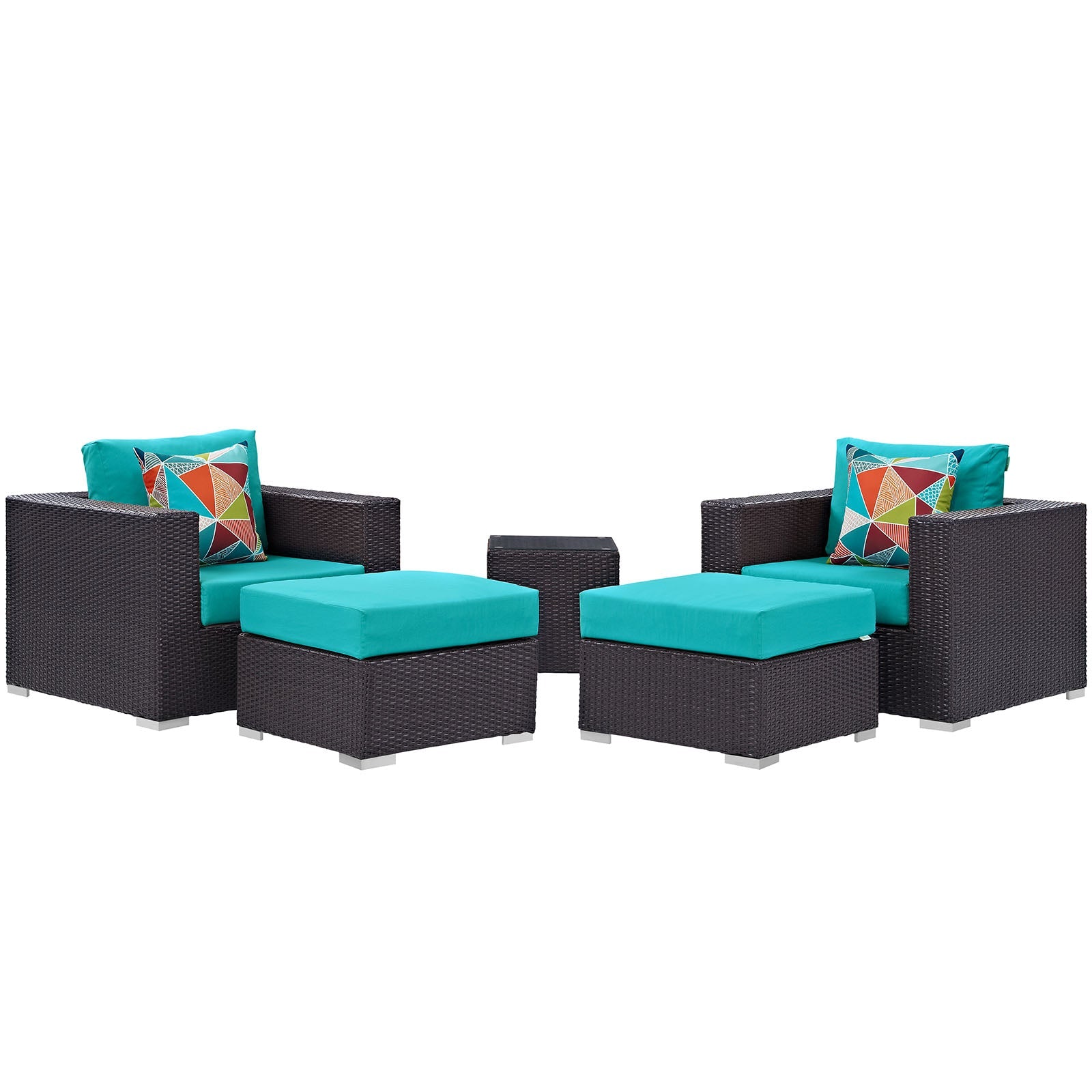 Convene 5 Piece Outdoor Patio Sectional Set By Modway - EEI-2366 | Outdoor Sofas, Loveseats & Sectionals - 6