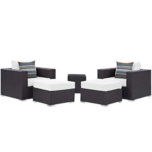 Convene 5 Piece Outdoor Patio Sectional Set By Modway - EEI-2366 | Outdoor Sofas, Loveseats & Sectionals - 7