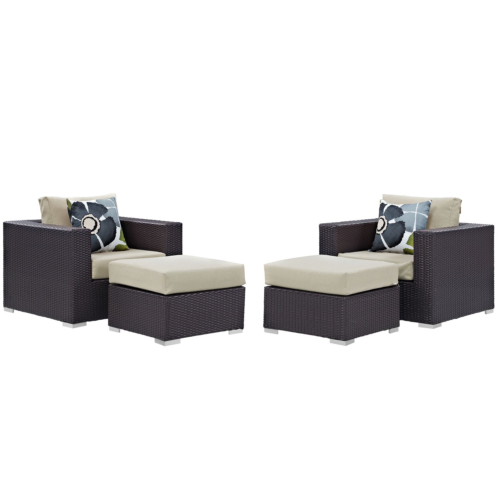 Convene 4 Piece Outdoor Patio Sectional Set By Modway - EEI-2367 | Outdoor Sofas, Loveseats & Sectionals