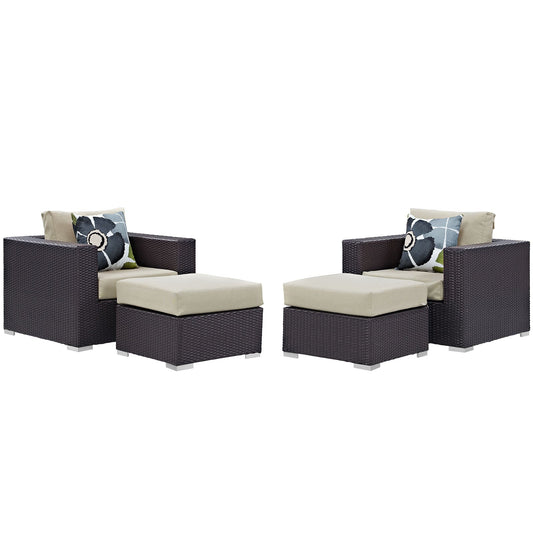 Convene 4 Piece Outdoor Patio Sectional Set By Modway - EEI-2367 | Outdoor Sofas, Loveseats & Sectionals