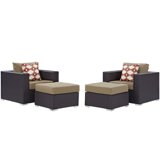 Convene 4 Piece Outdoor Patio Sectional Set By Modway - EEI-2367 | Outdoor Sofas, Loveseats & Sectionals - 2