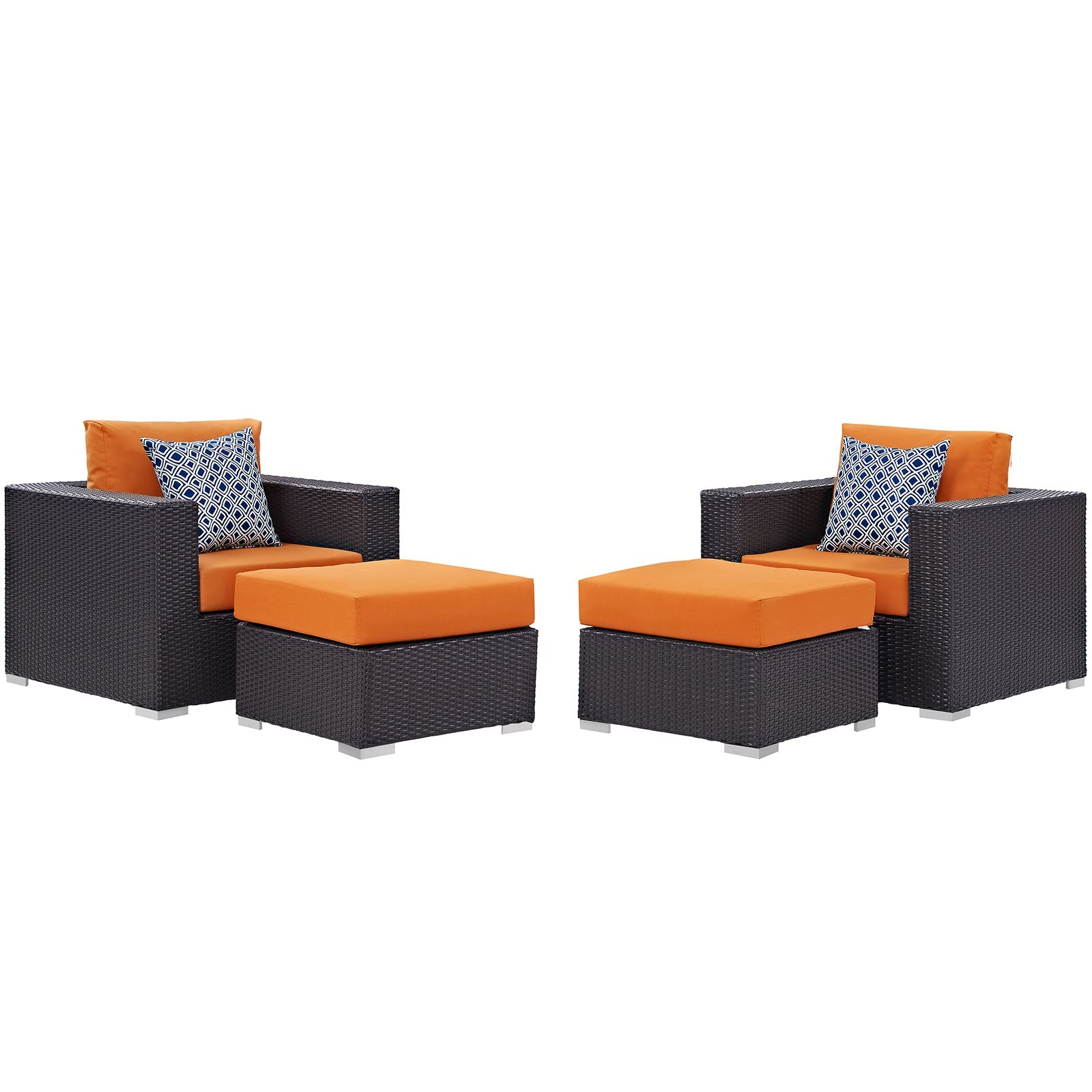 Convene 4 Piece Outdoor Patio Sectional Set By Modway - EEI-2367 | Outdoor Sofas, Loveseats & Sectionals - 3