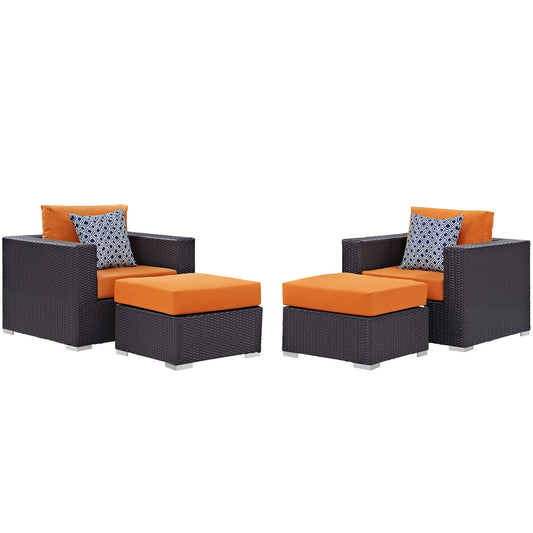 Convene 4 Piece Outdoor Patio Sectional Set By Modway - EEI-2367 | Outdoor Sofas, Loveseats & Sectionals - 3