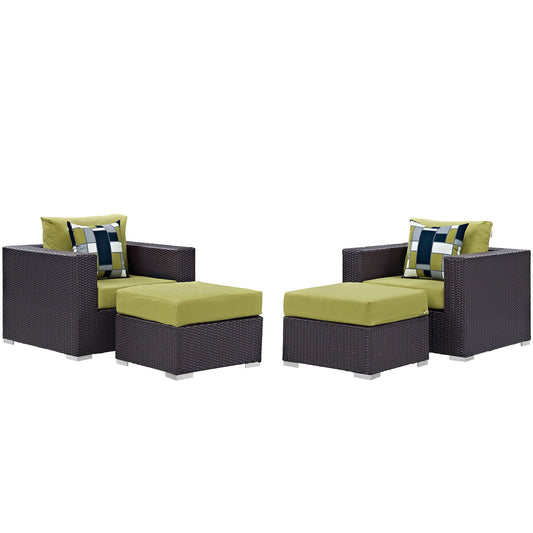 Convene 4 Piece Outdoor Patio Sectional Set By Modway - EEI-2367 | Outdoor Sofas, Loveseats & Sectionals - 4