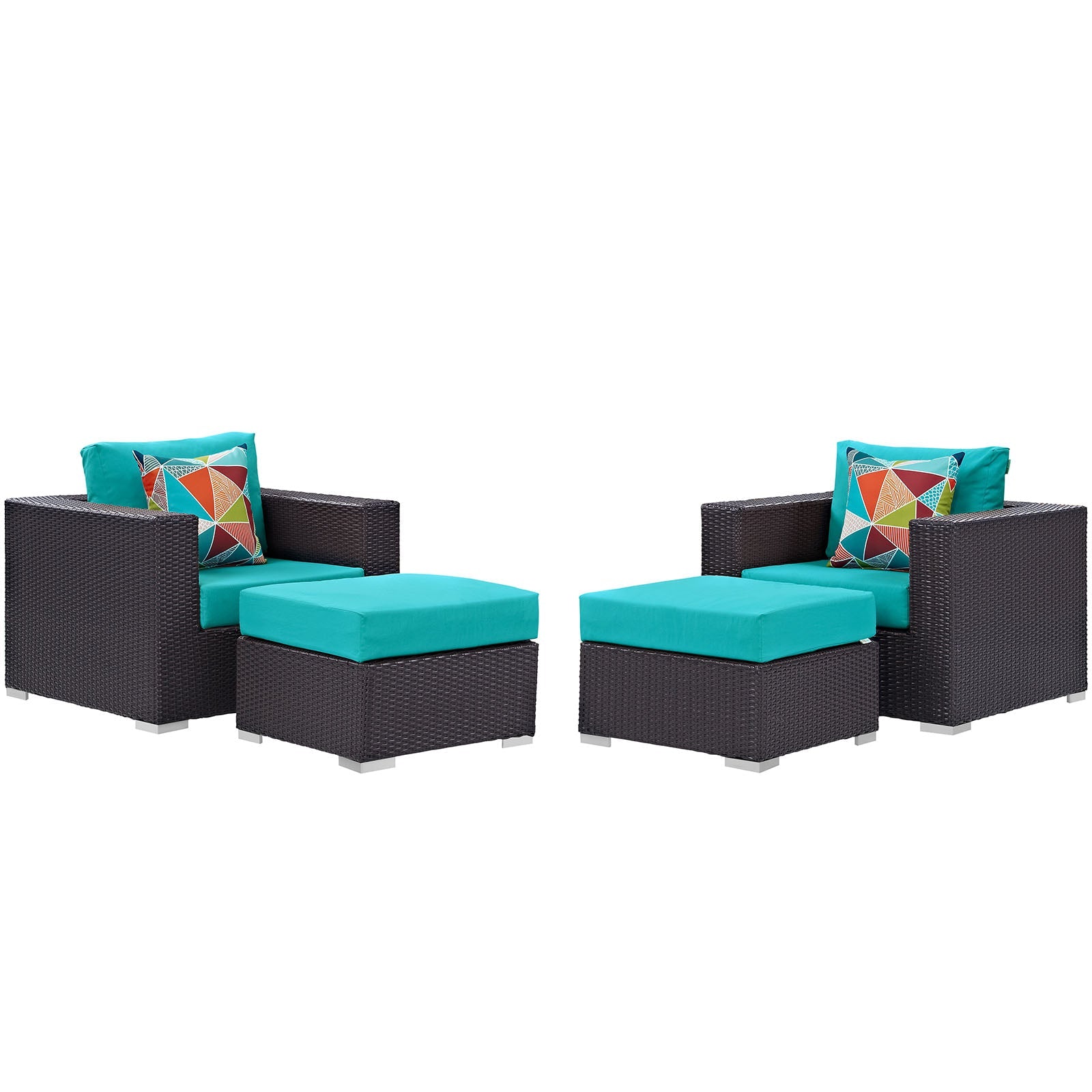 Convene 4 Piece Outdoor Patio Sectional Set By Modway - EEI-2367 | Outdoor Sofas, Loveseats & Sectionals - 6