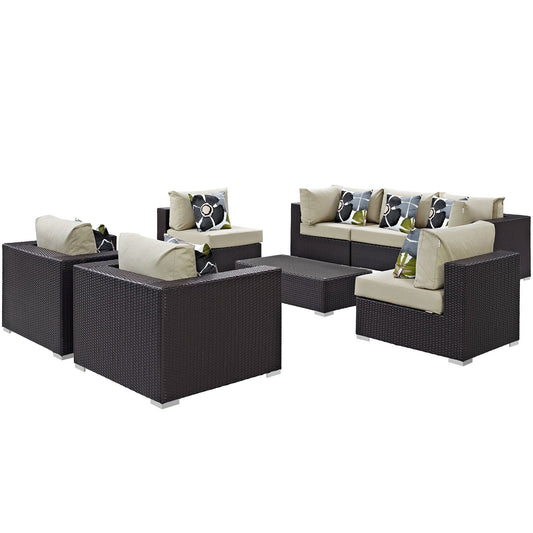 Modway Convene 8 Piece Outdoor Patio Sectional Set - EEI-2368 | Outdoor Sofas, Loveseats & Sectionals | 
