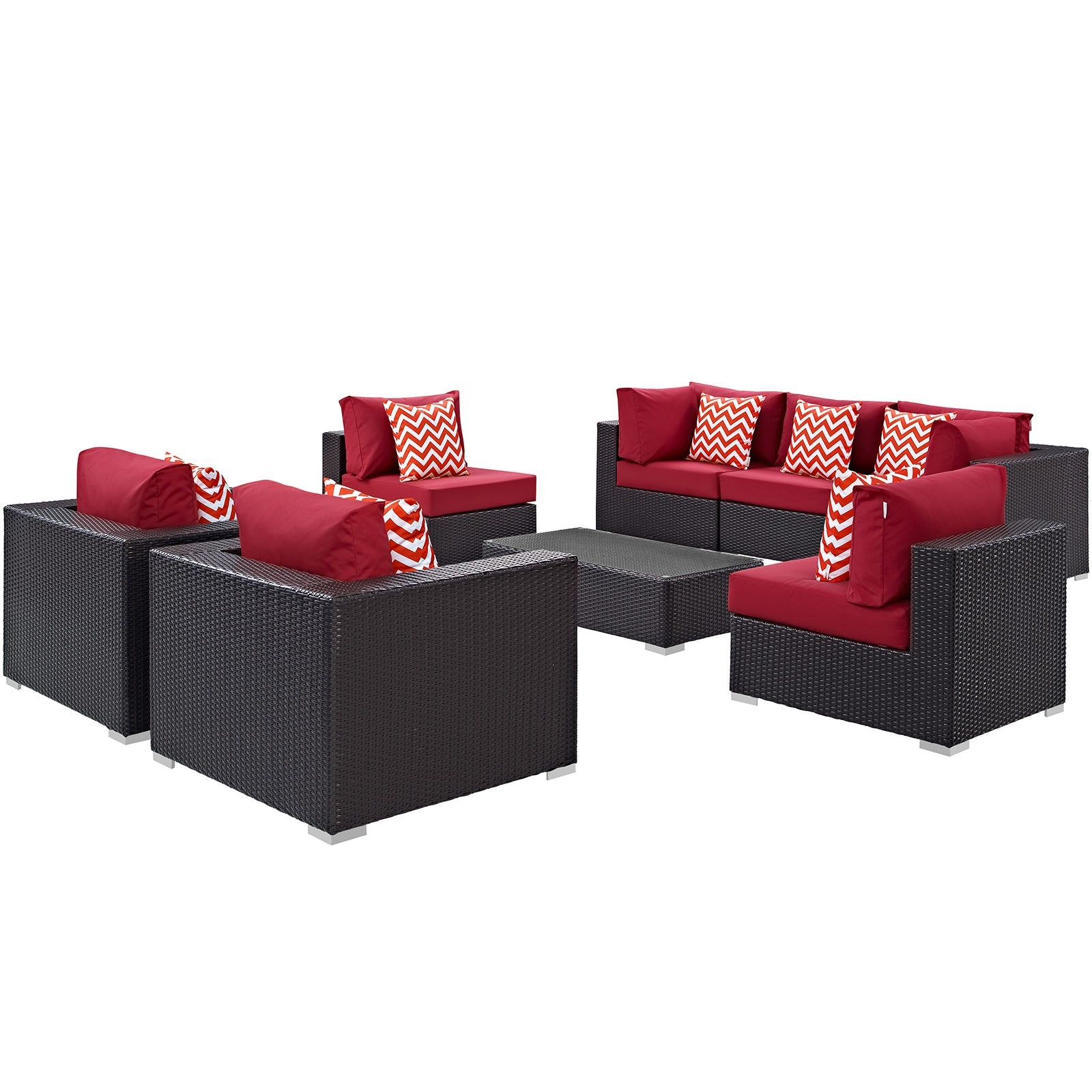 Modway Convene 8 Piece Outdoor Patio Sectional Set - EEI-2368 | Outdoor Sofas, Loveseats & Sectionals | 