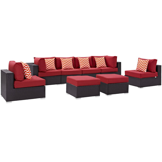Convene 8 Piece Outdoor Patio Sectional Set By Modway - EEI-2369 | Outdoor Sofas, Loveseats & Sectionals - 4