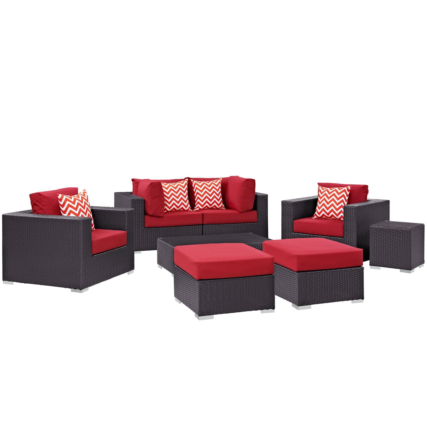 Convene 8 Piece Outdoor Patio Sectional Set By Modway - EEI-2371 | Outdoor Sofas, Loveseats & Sectionals - 5