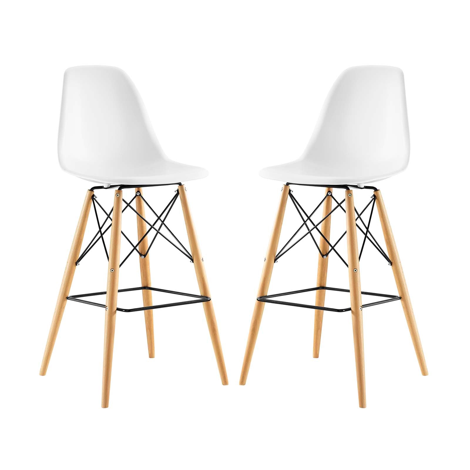 Modway Pyramid Dining Side Bar Stool - Set of 2 | Bar Stools | Modishstore