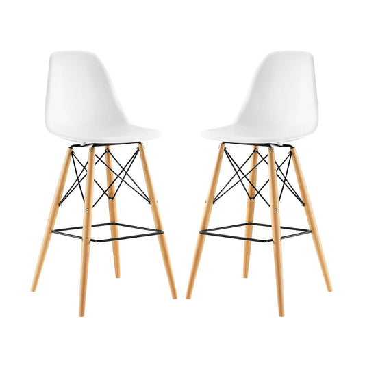 Modway Pyramid Dining Side Bar Stool - Set of 2 | Bar Stools | Modishstore
