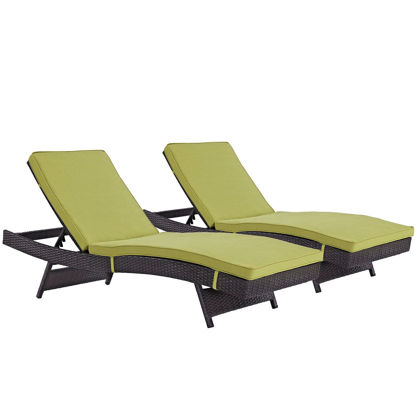 Modway Convene Chaise Outdoor Patio - Set of 2 | Outdoor Recliners & Lounge Chairs | 