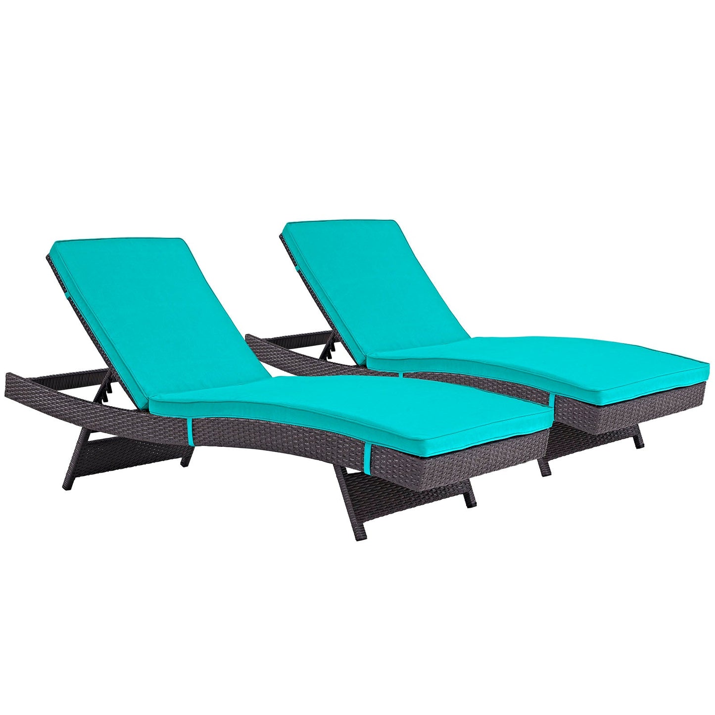 Modway Convene Chaise Outdoor Patio - Set of 2 | Outdoor Recliners & Lounge Chairs | 