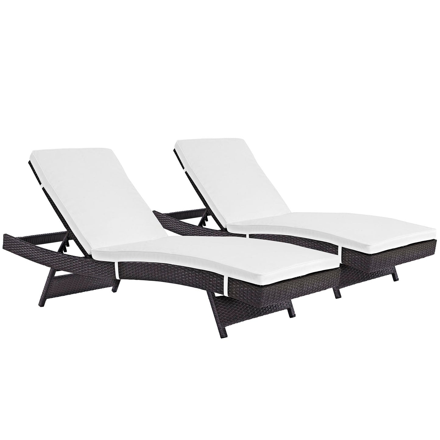 Modway Convene Chaise Outdoor Patio - Set of 2 | Outdoor Recliners & Lounge Chairs | 