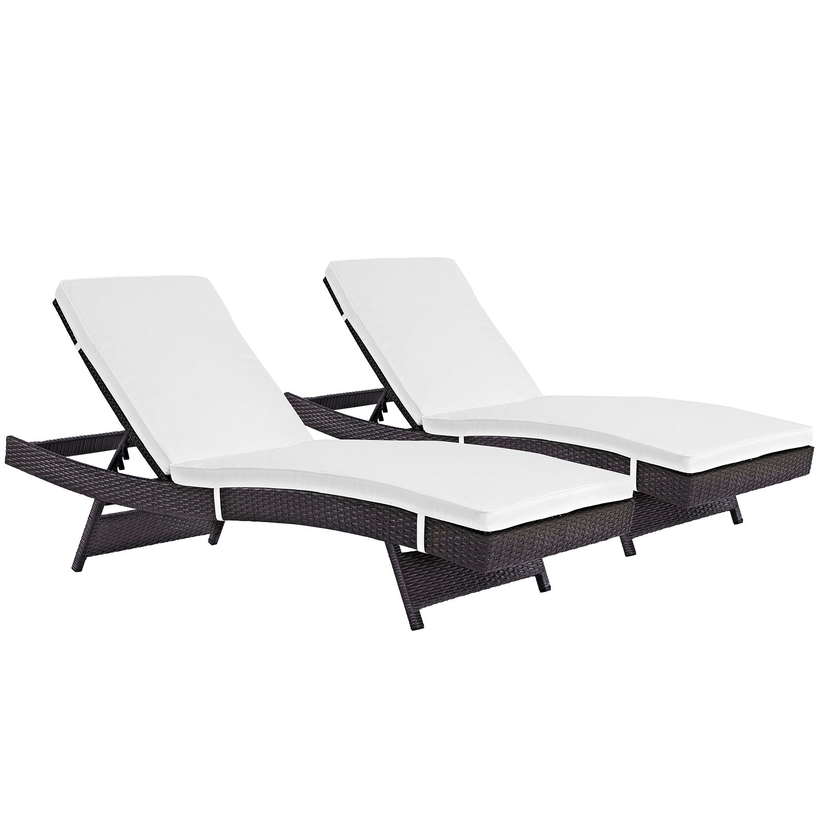Modway Convene Chaise Outdoor Patio - Set of 2 | Outdoor Recliners & Lounge Chairs | 