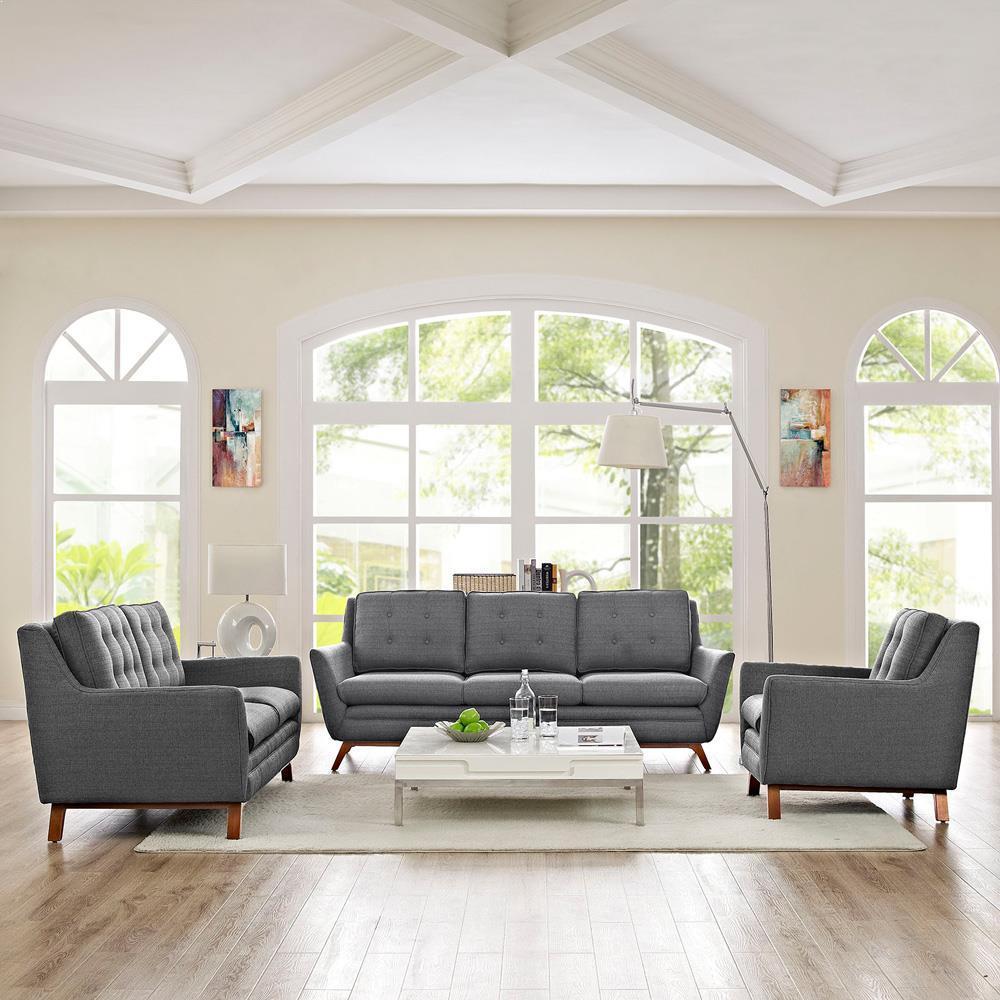 Modway Beguile Living Room Set Upholstered Fabric - Set of 3 | Sofas | 