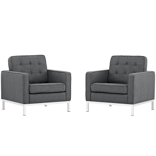 Modway Loft Armchairs Upholstered Fabric - Set of 2 | Armchairs | Modishstore