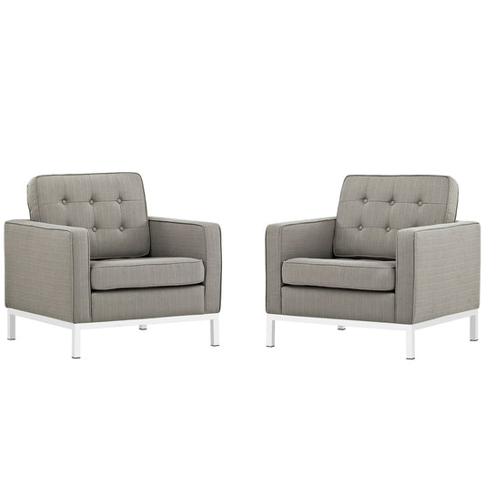 Modway Loft Armchairs Upholstered Fabric - Set of 2 | Armchairs | Modishstore-11