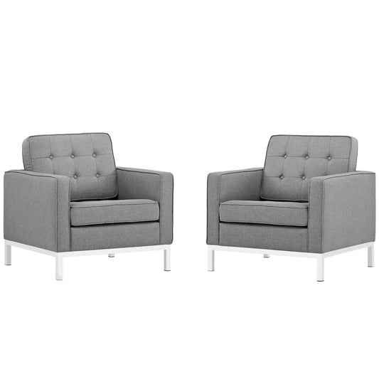 Modway Loft Armchairs Upholstered Fabric - Set of 2 | Armchairs | Modishstore-2
