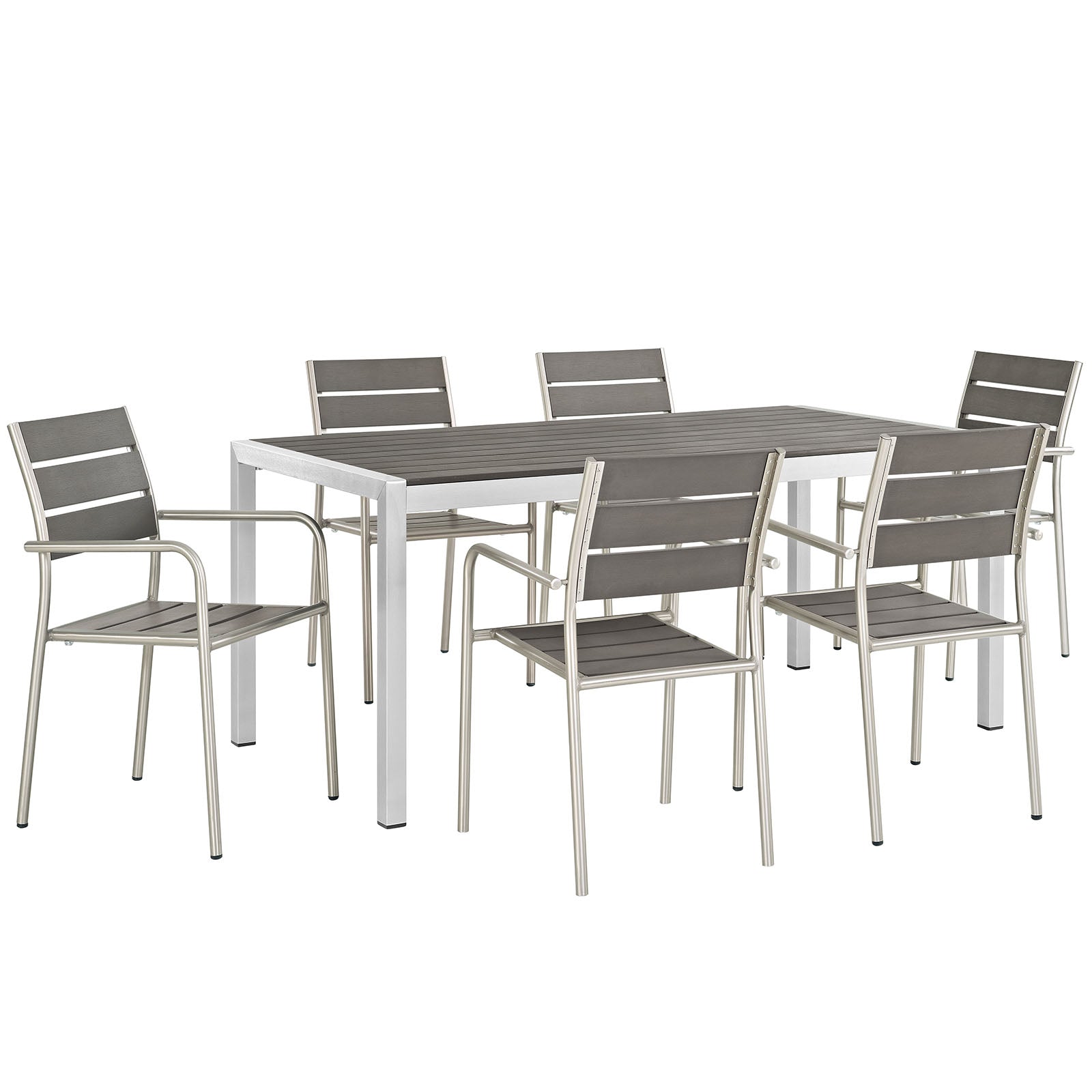 Modway Shore 7 Piece Outdoor Patio Aluminum Dining Set | Outdoor Dining Set | Modishstore-2