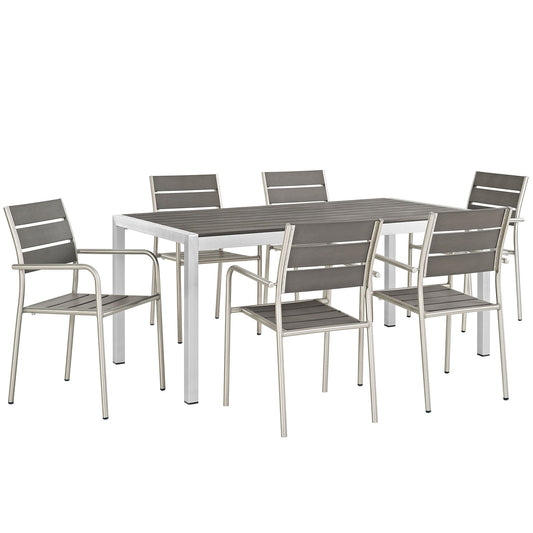 Modway Shore 7 Piece Outdoor Patio Aluminum Dining Set | Outdoor Dining Set | Modishstore-2