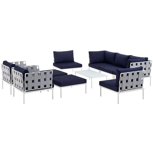 Modway Harmony 10 Piece Outdoor Patio Aluminum Sectional Sofa Set | Outdoor Sofas, Loveseats & Sectionals | 