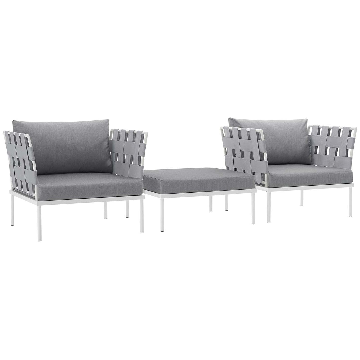 Modway Harmony 3 Piece Outdoor Patio Aluminum Set | Outdoor Chairs | 