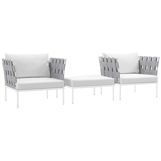 Modway Harmony 3 Piece Outdoor Patio Aluminum Set | Outdoor Chairs | 