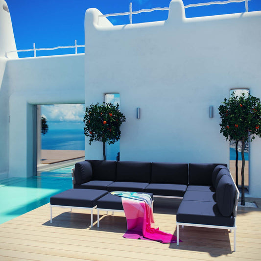 Modway Harmony 8 Piece Outdoor Patio Aluminum Sectional Sofa Set-EEI-2624 | Outdoor Sofas, Loveseats & Sectionals | 