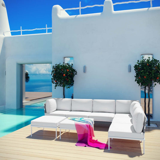 Modway Harmony 8 Piece Outdoor Patio Aluminum Sectional Sofa Set-EEI-2624 | Outdoor Sofas, Loveseats & Sectionals | 