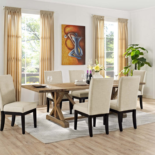 Modway Den Extendable Wood Dining Table - Brown | Dining Tables