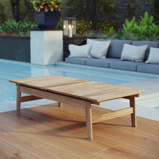 Modway Bayport Outdoor Patio Teak Coffee Table - Natural | Coffee Tables