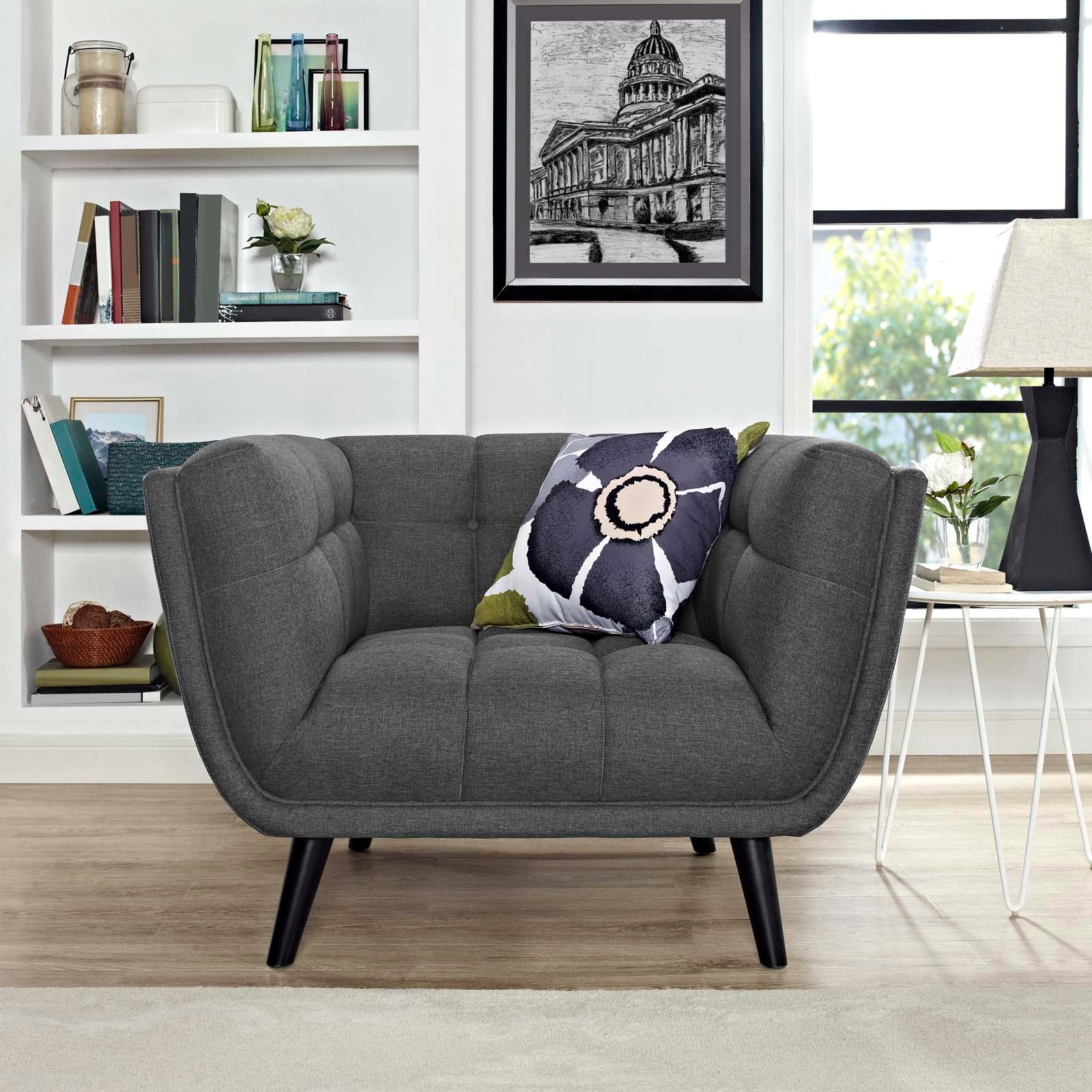 Modway Bestow Upholstered Fabric Armchair | Armchairs